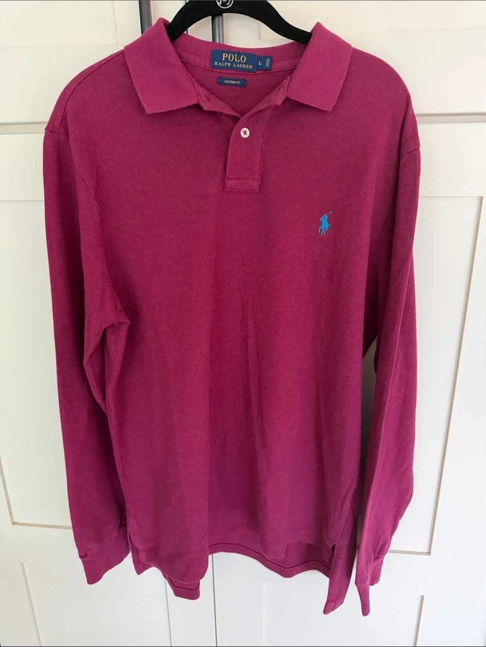 Ralph Lauren Men's Burgundy Long-Sleeve Polo